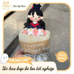 Bó hoa búp bê len tốt nghiệp - Mừng ngày trưởng thành