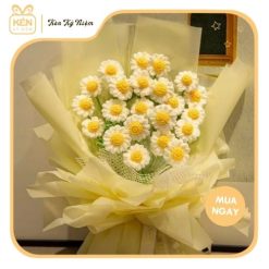 Bó hoa cúc họa mi len - Mix 10 bông 1
