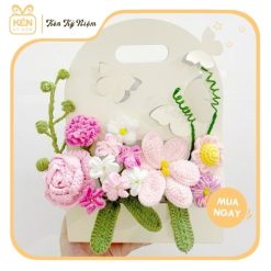 Giỏ hoa len handmade - Kén Kỷ Niệm 1