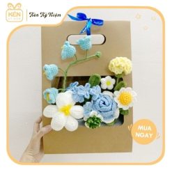 Giỏ hoa len handmade - Kén Kỷ Niệm 2