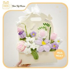 Giỏ hoa len handmade - Kén Kỷ Niệm 3