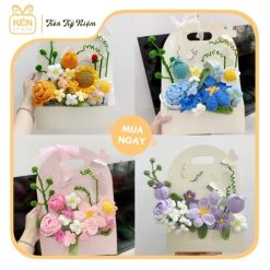 Giỏ hoa len handmade - Kén Kỷ Niệm 4