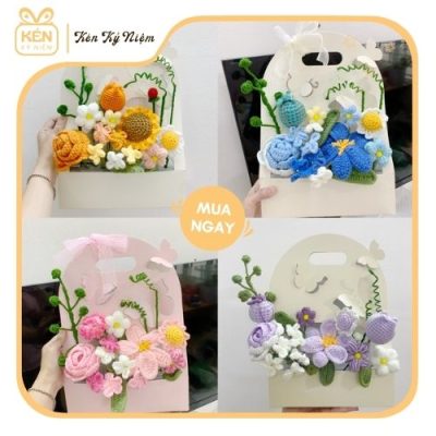 Giỏ hoa len handmade - Kén Kỷ Niệm 4