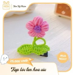 Kẹp tóc len hoa cúc - Kén Kỷ Niệm