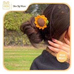 Kẹp tóc len hoa hướng dương - Kén Kỷ Niệm 3