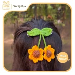 Kẹp tóc len hoa hướng dương - Kén Kỷ Niệm 4