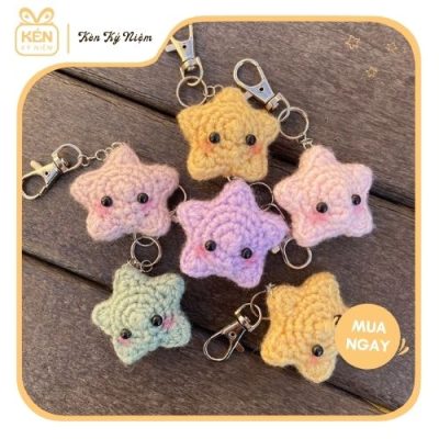 Móc khóa hình ngôi sao len handmade - Kén Kỷ Niệm 1
