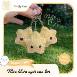 Móc khóa hình ngôi sao len handmade - Kén Kỷ Niệm