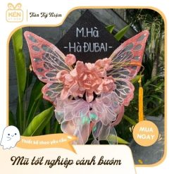 Mũ tốt nghiệp trang trí cánh bướm - Kén Kỷ Niệm