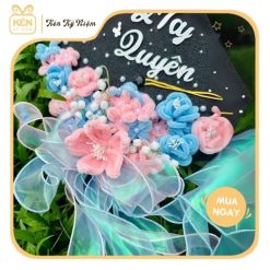 Mũ tốt nghiệp hoa kẽm nhung - Kén Kỷ Niệm 1