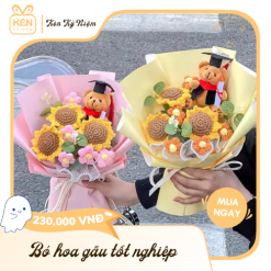 Bó Hoa Gấu Tốt Nghiệp – Kén Kỷ Niệm
