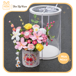 Giỏ Hoa Len Handmade – Kén Kỷ Niệm 3