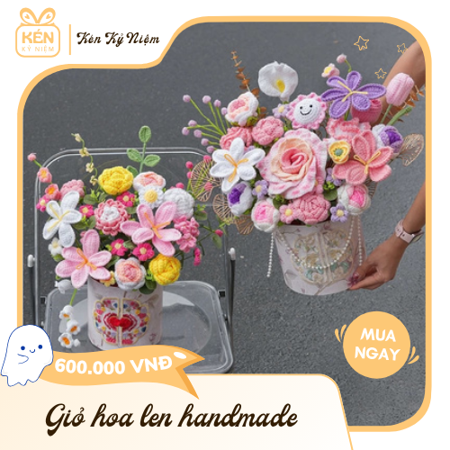 Giỏ Hoa Len Handmade – Kén Kỷ Niệm